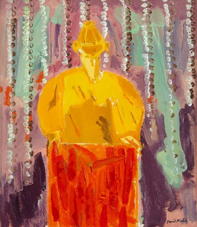Kvinde med gulerødder, ca. 2003 (olie på lærred) af David Alan Redpath Michie