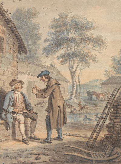 Symon Breaks the News to Glaud: Design nummer 3 til The Gentle Shepherd af David Allan