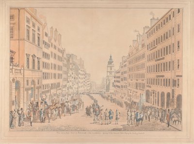 Udsigt over High Street i Edinburgh og kommissæren af David Allan