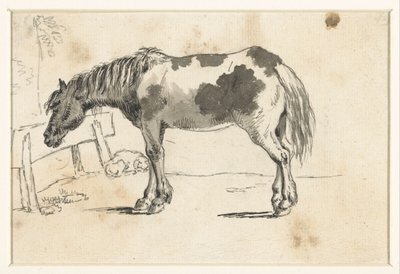 Stående hest og en liggende hund af David Alphonse de Sandoz Rollin