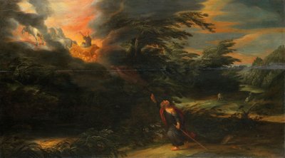 Elias himmelfart (2. Kongebog 2:11-13) af David Colijns