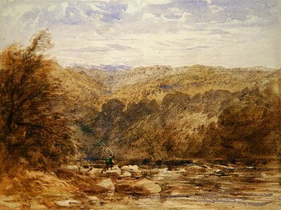 En Derbyshire-flod af David Cox