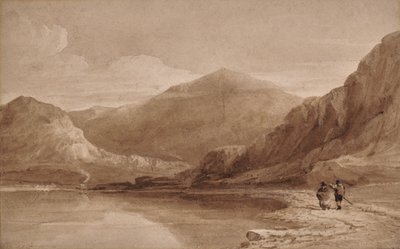 Udsigt i det nordlige Wales med bro af David Cox