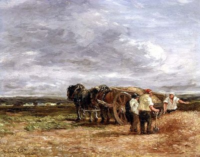 Carting Shingle (olie på panel) af David Cox