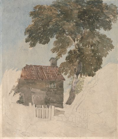 Sommerhus og træer af David Cox