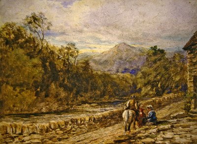 Going to Market (akvarel på papir) af David Cox