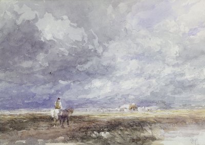 Going to the Hayfield, ca. 1855 (sort kridt og akvarel på papir) af David Cox