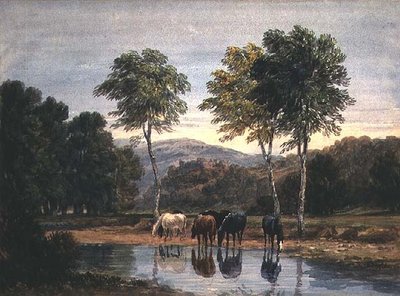 Goodrich Castle (akvarel på papir) af David Cox