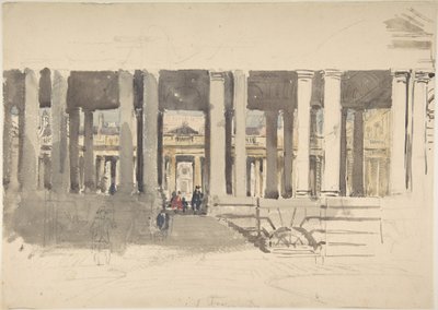 Greenwich Hospital (forside); Studie af en bygning (bagside) af David Cox