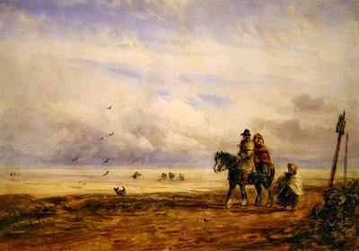 On the Shore (akvarel på papir) af David Cox