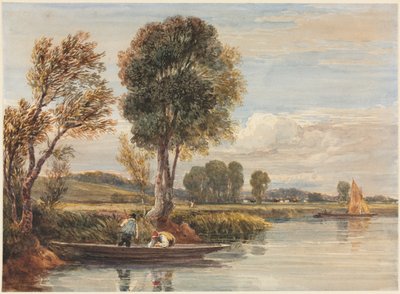 På Themsen, ca. 1827-1829. af David Cox