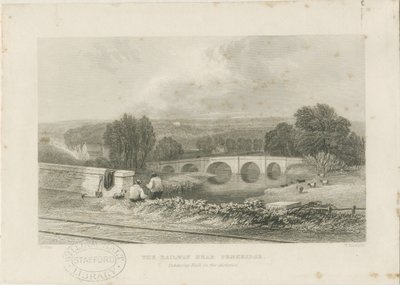 Penkridge Town - Railway and Bull Bridge: stålgravering, nd [c 1839] af David Cox