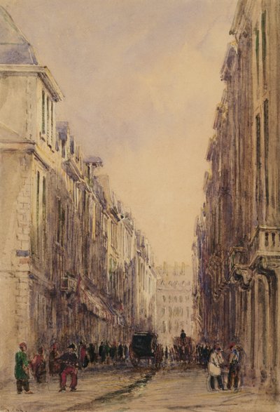 Rue Vivienne, Paris (wc på papir) af David Cox