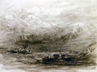 Snowdonia (sort kridt på papir) af David Cox