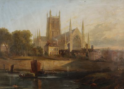 Worcester Cathedral, River Severn af David Cox