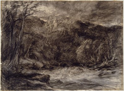 En bjergstrøm af David Cox the elder