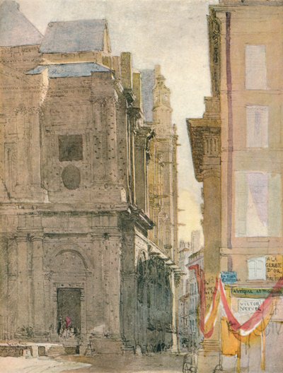 St. Eustache-kirken, Paris, c1829 af David Cox the elder