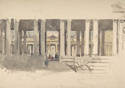 Greenwich Hospital recto, Study of a Building verso, ca. 1831. af David Cox the elder