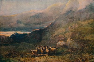 Bjergvej med søvn, c1838 af David Cox the elder