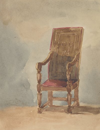 Studie af en antik lænestol, 1849. af David Cox the elder