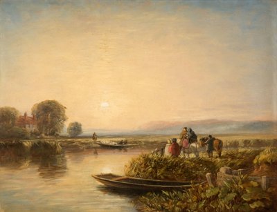 Venter på færgen - morgen, 1851. af David Cox the elder