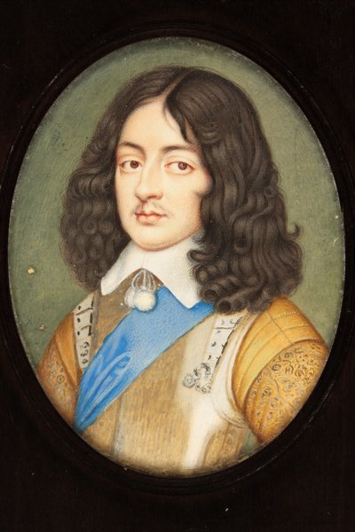 Charles II som ung mand (wc på vellum) af David Des Granges