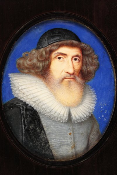 Inigo Jones, 68 år (wc på vellum) af David Des Granges