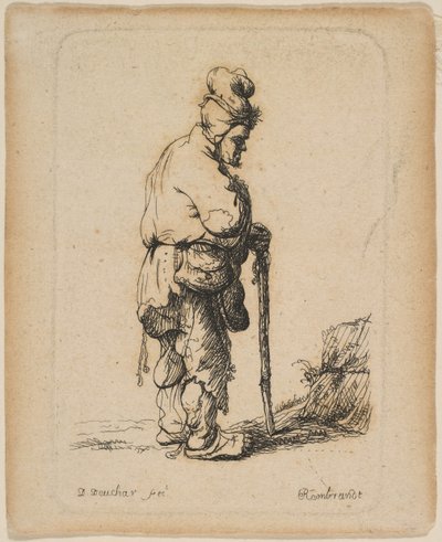 Tigger, der læner sig op ad en pind.n.d. af David Deuchar