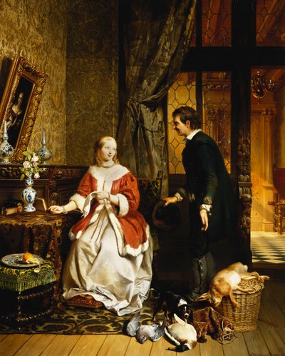 Tilbage fra markedet, 1846 af David Emil Joseph de Noter
