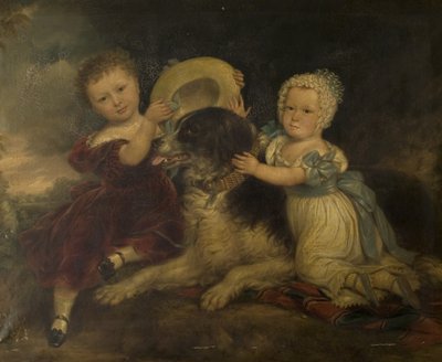 Arthur og Frances Hood, børn af Sir Arthur Gregory fra Styvechale Hall og Nelson, 1838 af David Gee