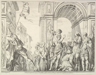 Saint James Cures a Blind Man, fra The Story of Saints James and Christopher in the Erem..., 1776. af David Giovanni