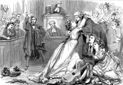En scene fra Trial by Jury, 1875 af David Henry Friston