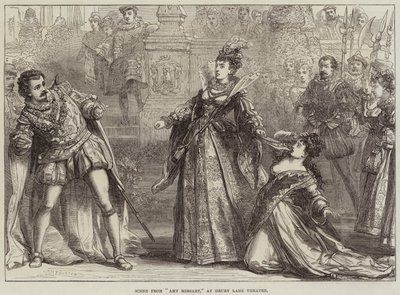Scene fra Amy Robsart i Drury Lane Theatre af David Henry Friston