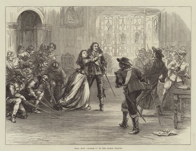 Scene fra Charles I på Lyceum Theatre af David Henry Friston