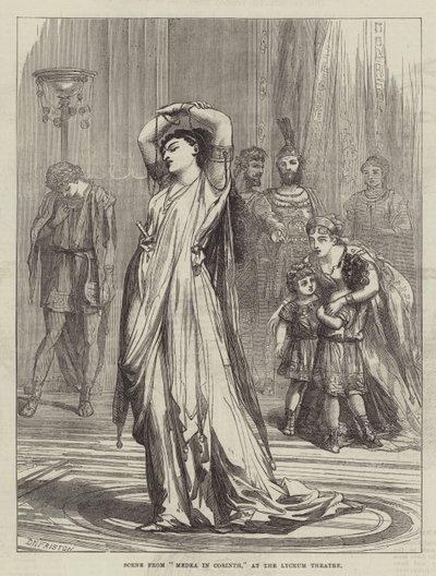 Scene fra Medea i Korinth, på Lyceum Theatre af David Henry Friston