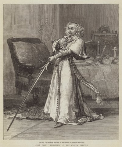 Scene fra Richelieu, på Lyceum Theatre af David Henry Friston
