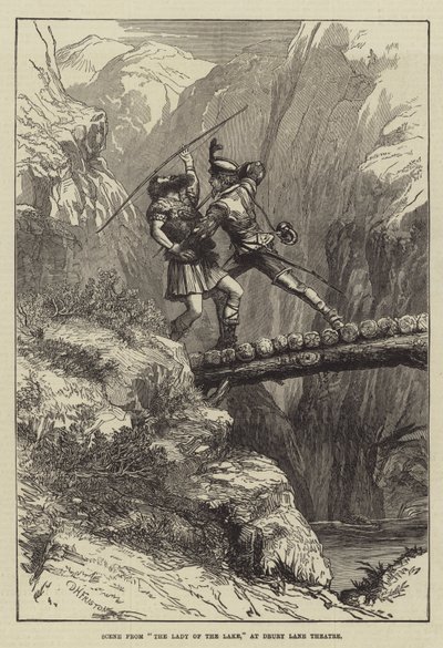 Scene fra The Lady of the Lake i Drury Lane Theatre af David Henry Friston