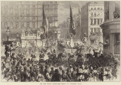 Shahen forlader Charing-Cross Station til Buckingham Palace af David Henry Friston