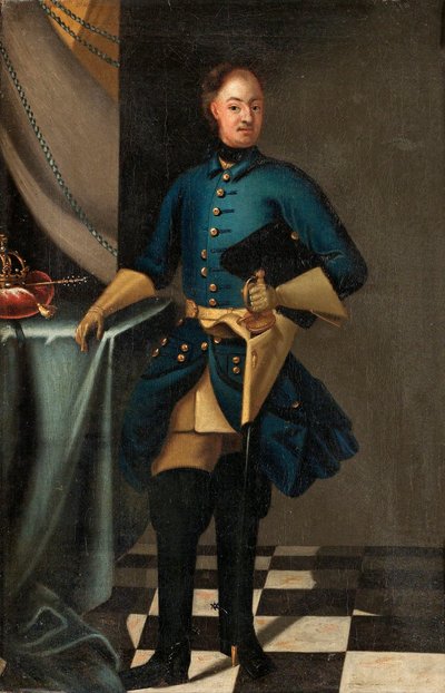 Portræt af kong Karl XII af Sverige 1682-1718, ca. 1716 af David Krafft von