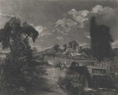 A Lock on the Stour, 1830. af David Lucas