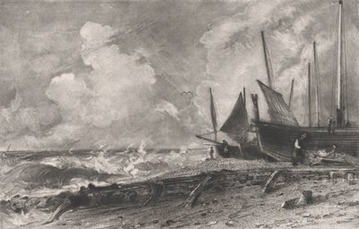 En havstrand, 1830. af David Lucas