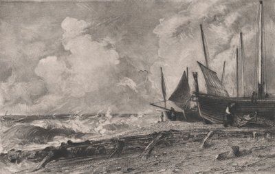 En havstrand, 1830. af David Lucas
