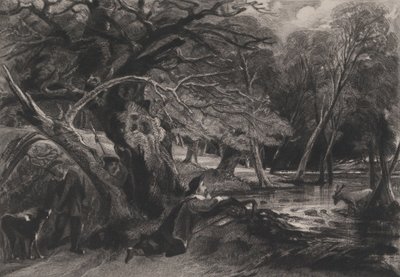 Jacques and the Wounded Stag Shakespeare, As You Like It, Act 2, Scene 1, 1830. af David Lucas