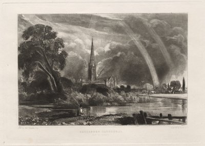 Salisbury Cathedral from the Meadows (Small Plate) af David Lucas