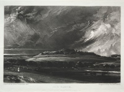 Forskellige emner af landskab, karakteristisk for engelsk landskab fra billeder malet af John Constable, R.A.: Old Sarum af David Lucas