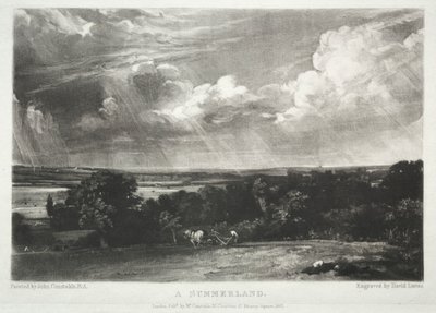 Forskellige emner af landskab, karakteristisk for engelsk sceneri fra billeder malet af John Constable, R.A.: A Summerland af David Lucas