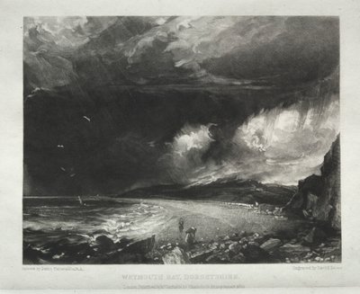 Forskellige emner af landskab, karakteristisk for engelsk landskab fra billeder malet af John Constable, R.A.: Weymouth Bay, Dorsetshire af David Lucas