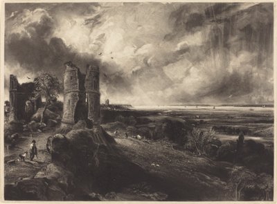 Hadleigh Castle (stor plade) af David Lucas after John Constable