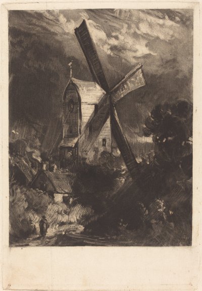 Mølle nær Brighton af David Lucas after John Constable