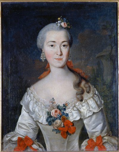 Portræt af Maria Ivanovna Tatishcheva (nee Mamonova) (1730-1794) - Peinture de David Lueders (Luders) (1710-1759), Olie på lærred 1759 State Tretyakov Gallery, Moskva 70x56 af David Luders